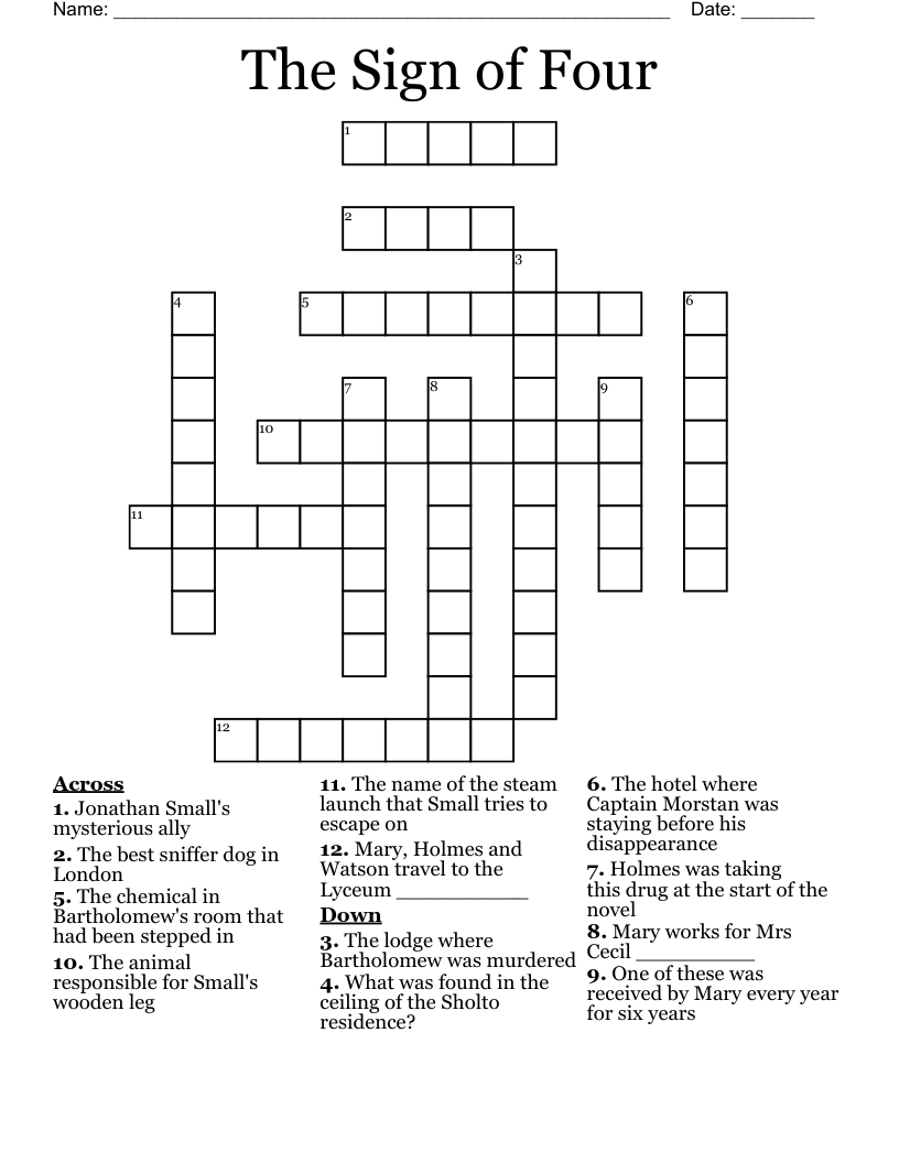 The Sign of Four Crossword