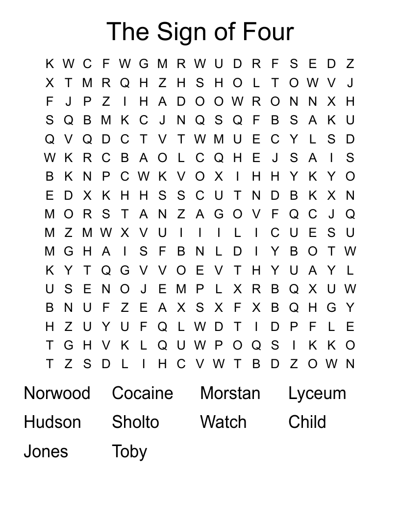The Sign of Four Word Search