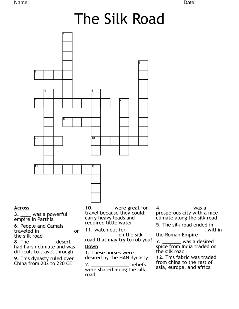 The Silk Road Crossword