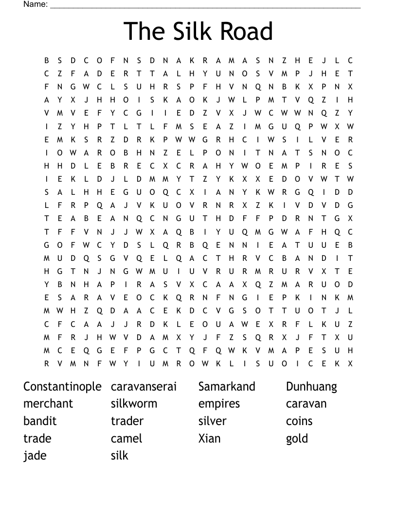 The Silk Road Word Search