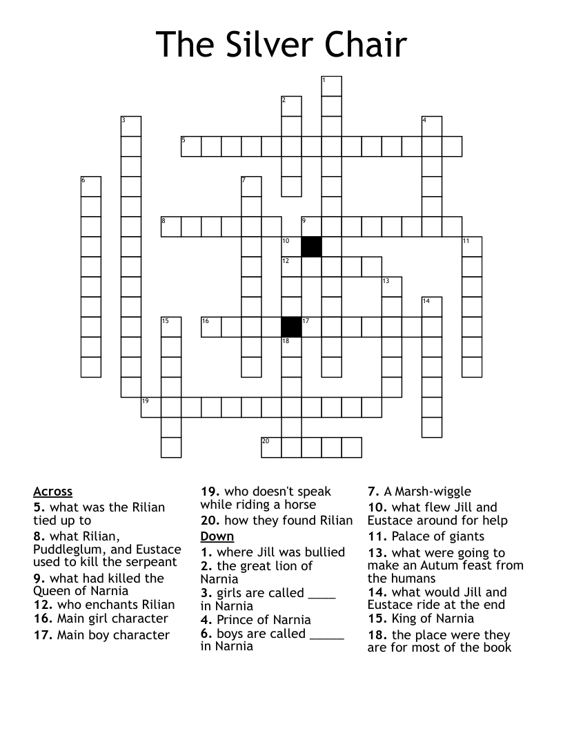 The Silver Chair Crossword