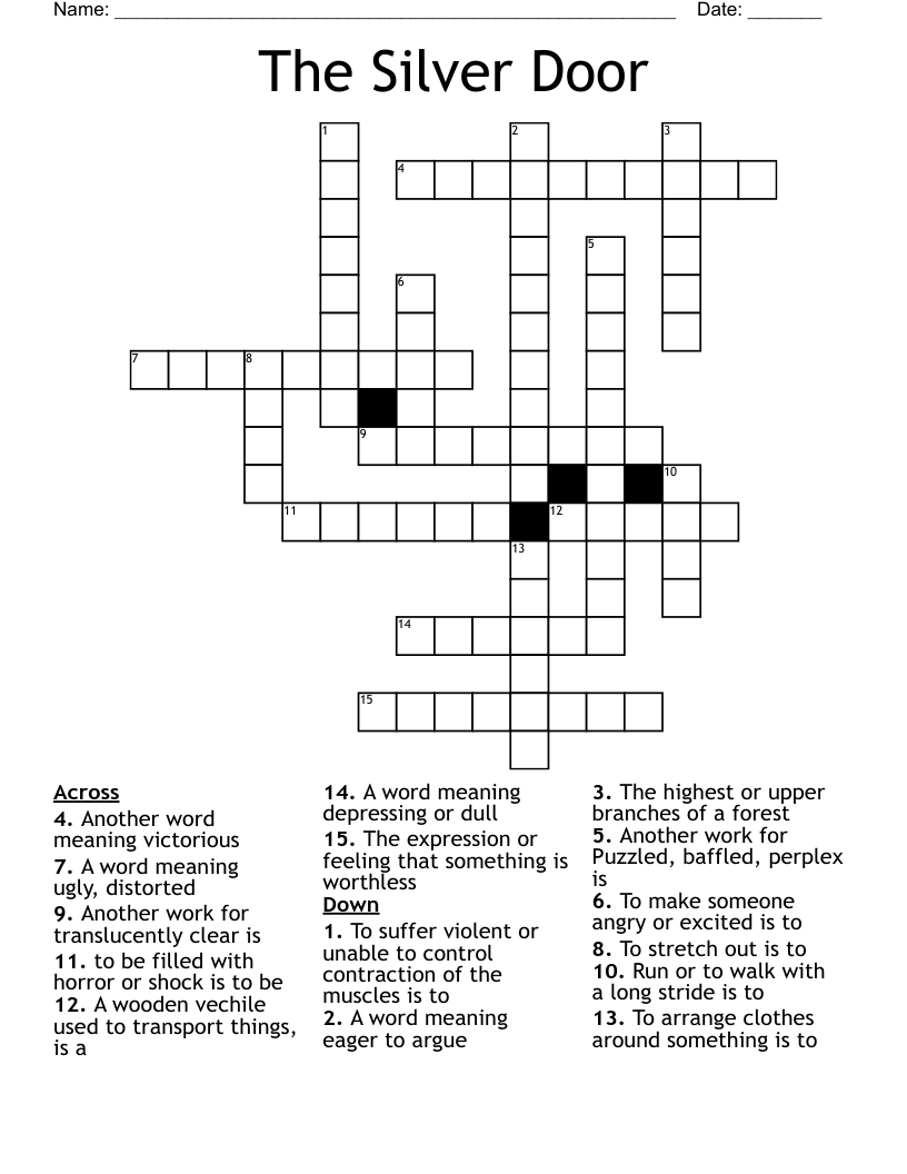The Silver Door Crossword