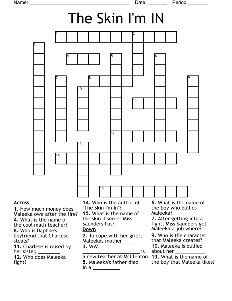 The Skin I'm IN Crossword