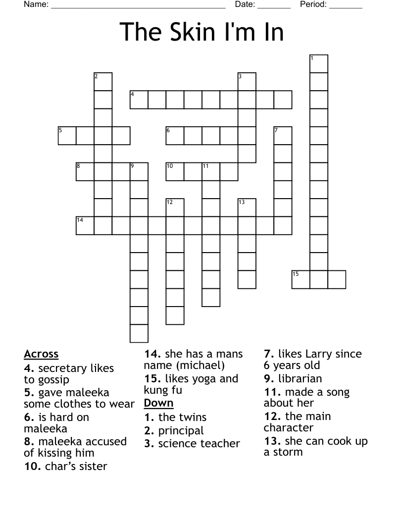 The Skin I'm In Crossword