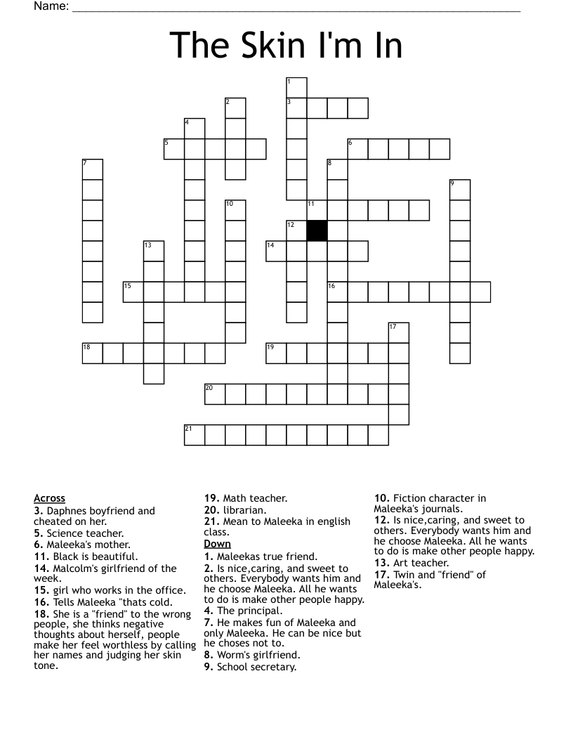 The Skin I'm In Crossword