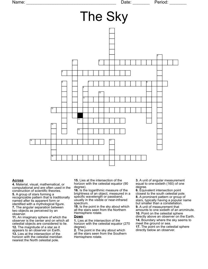The Sky  Crossword