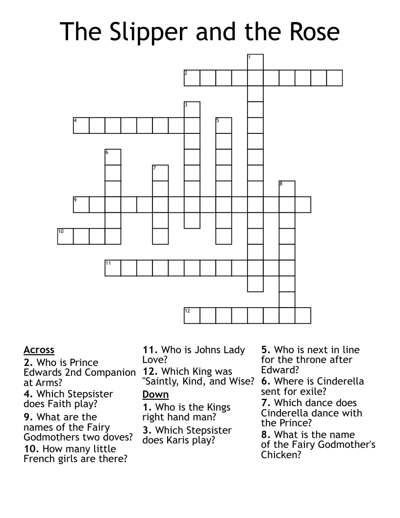 The Slipper and the Rose Crossword