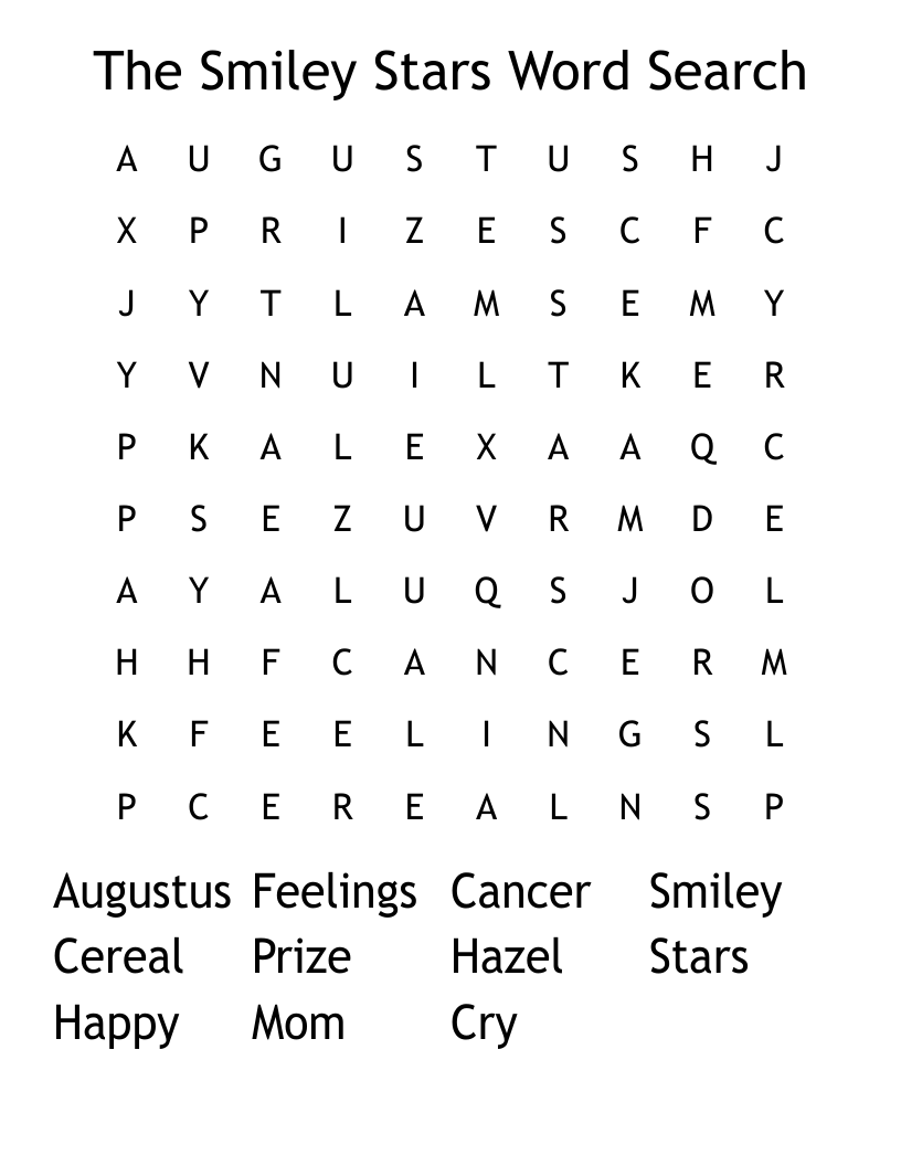 The Smiley Stars Word Search