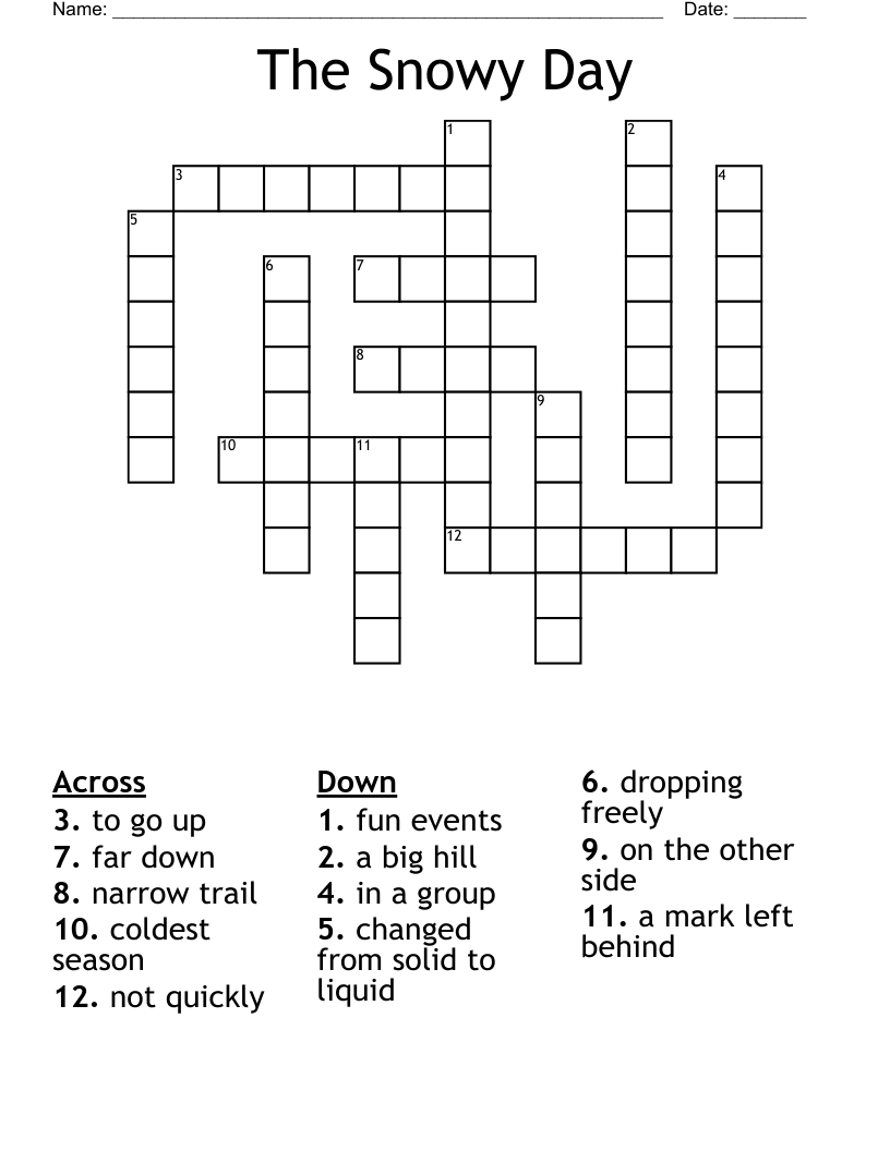 The Snowy Day Crossword