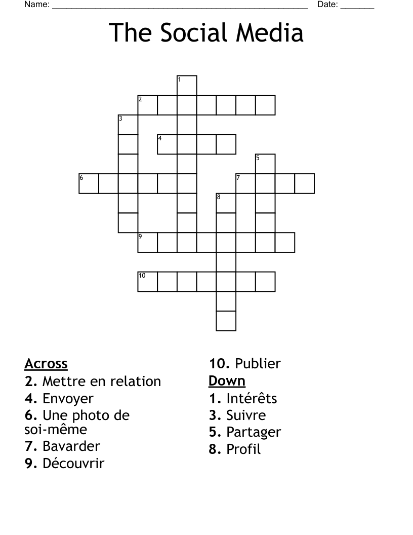 The Social Media Crossword