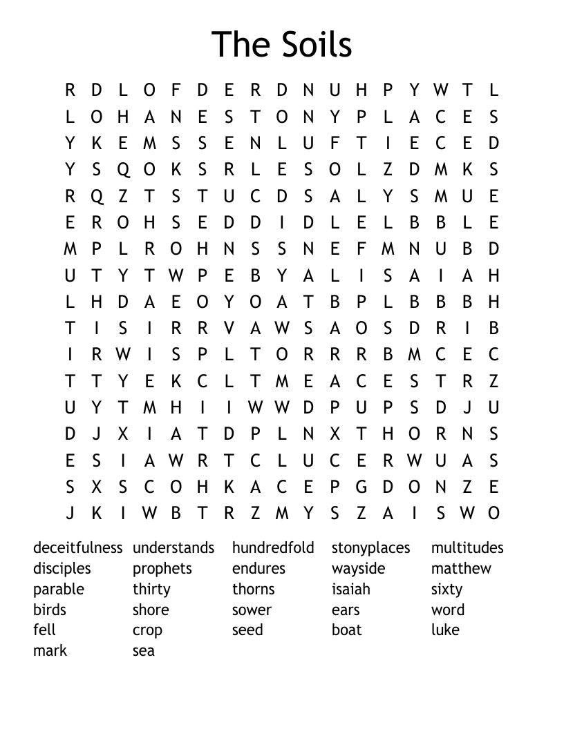 The Soils Word Search
