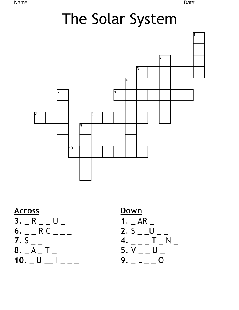 The Solar System Crossword