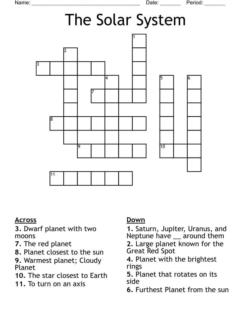 The Solar System Crossword