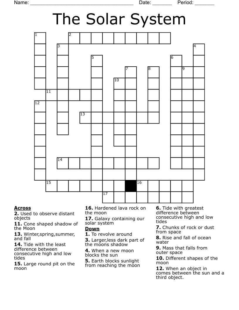 The Solar System Crossword