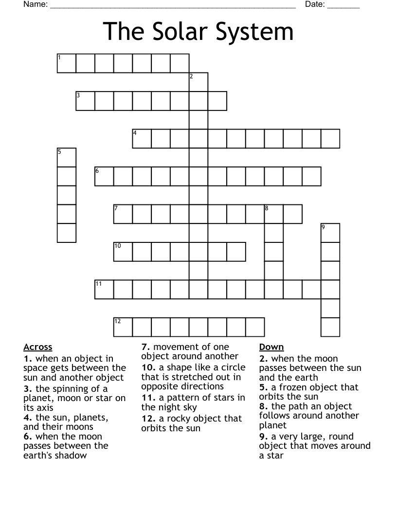 The Solar System Crossword