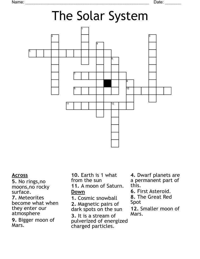The Solar System Crossword