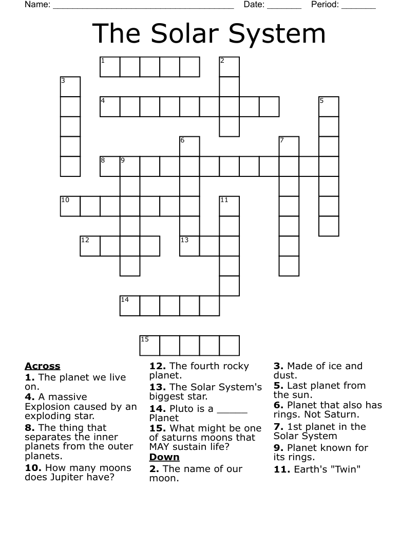 The Solar System Crossword