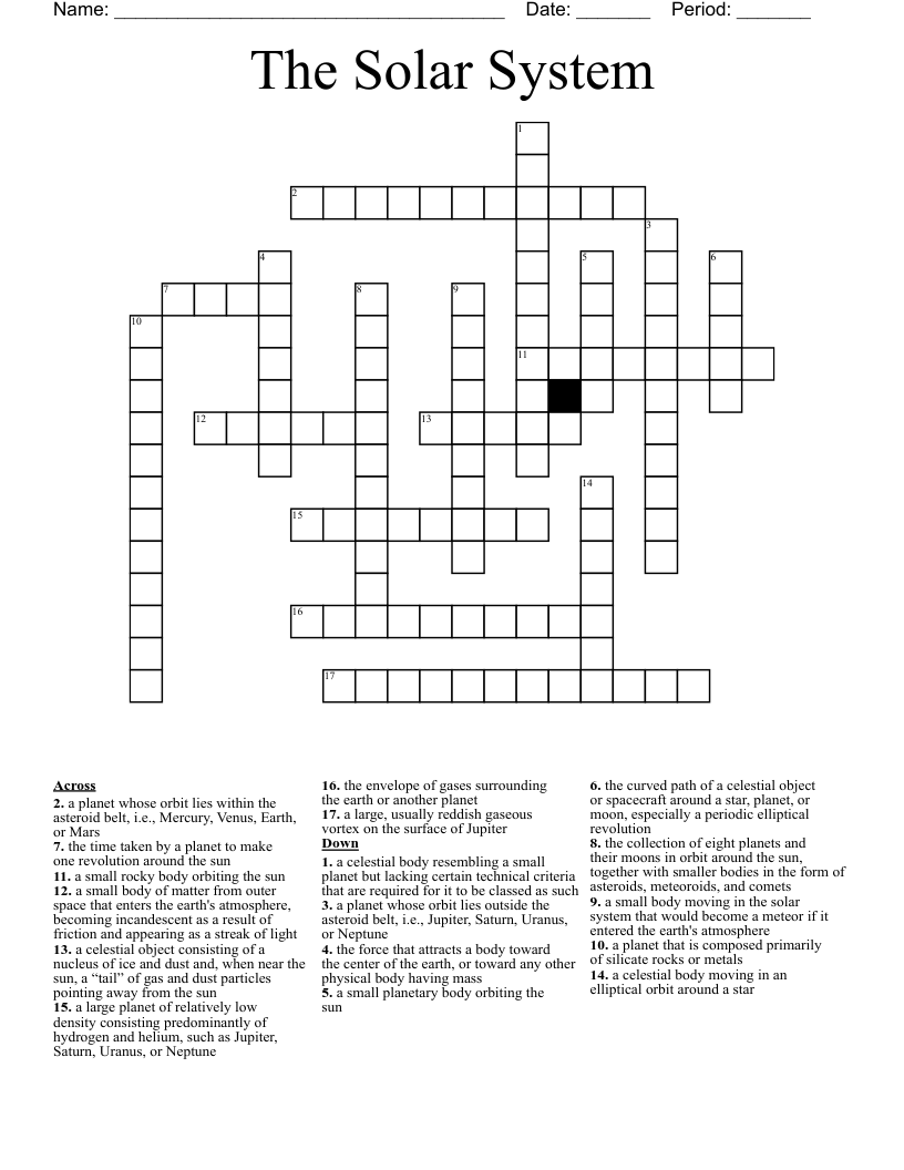 The Solar System Crossword