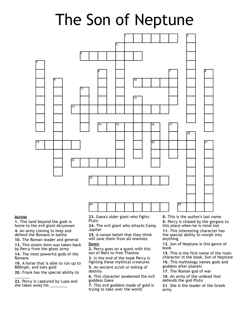 The Son of Neptune Crossword