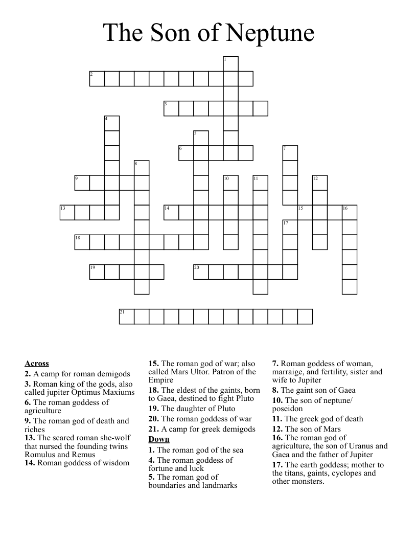 The Son of Neptune Crossword