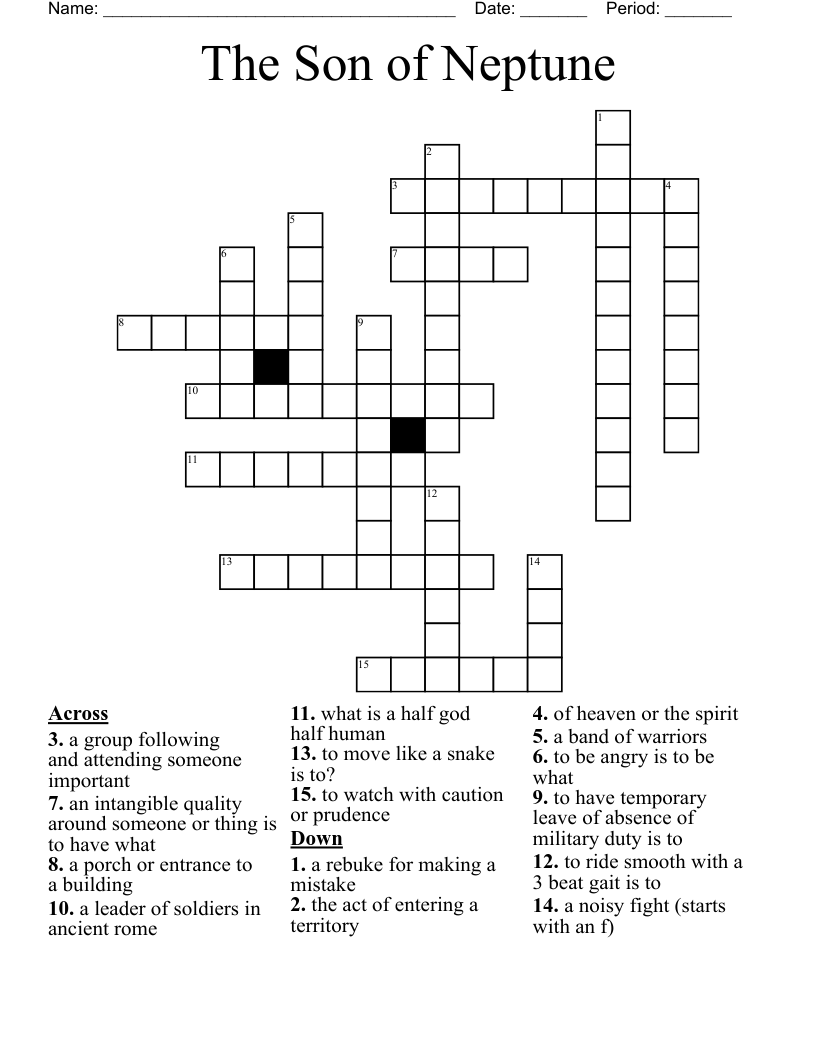 The Son of Neptune Crossword