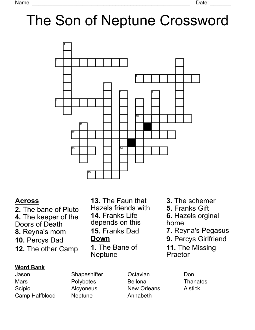 The Son of Neptune Crossword