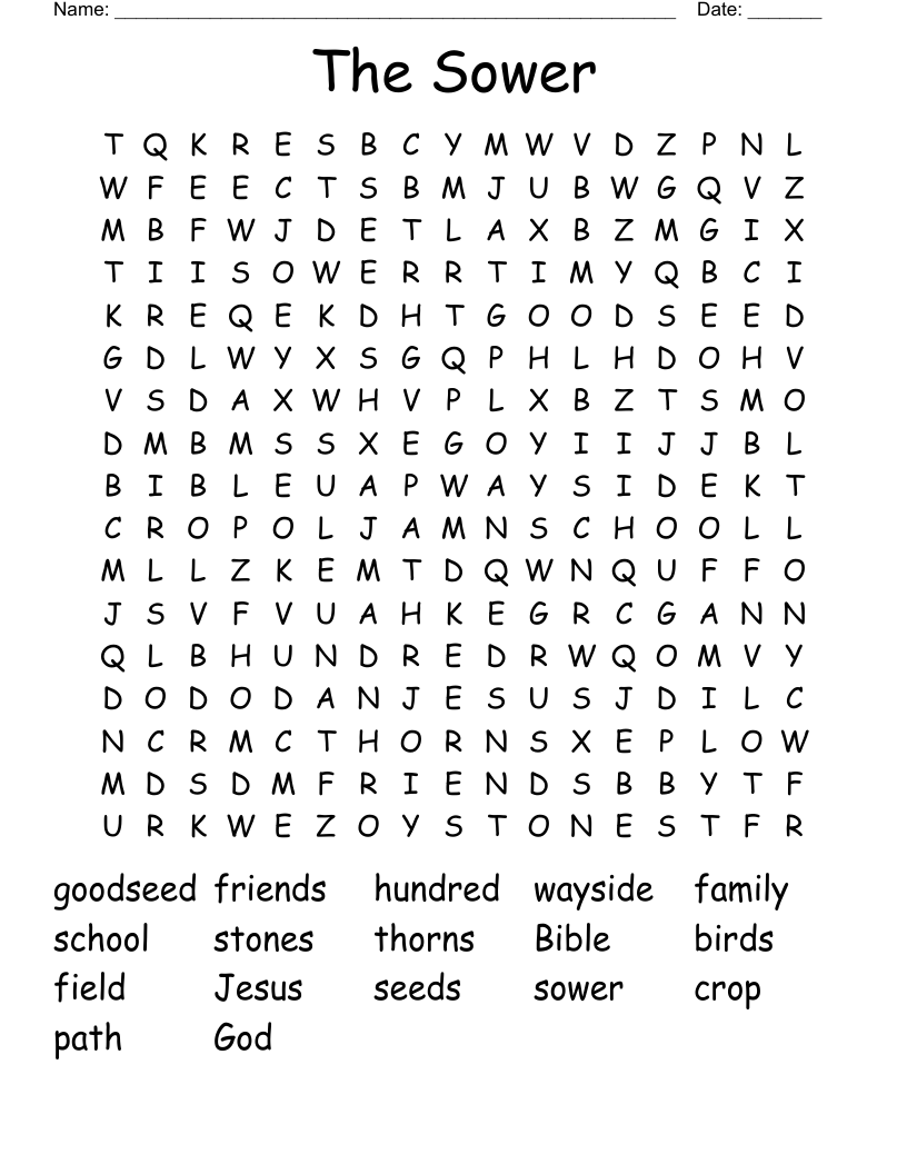 The Sower Word Search