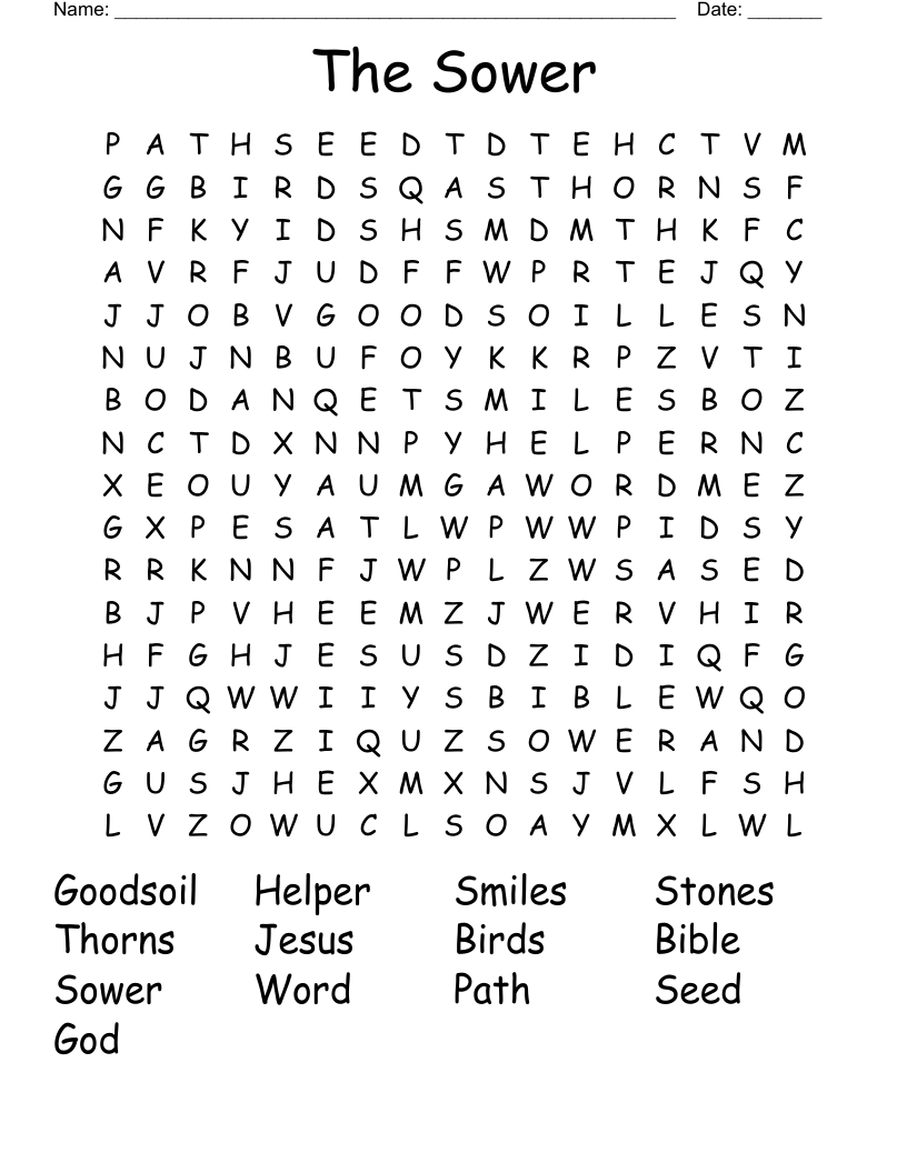 The Sower Word Search