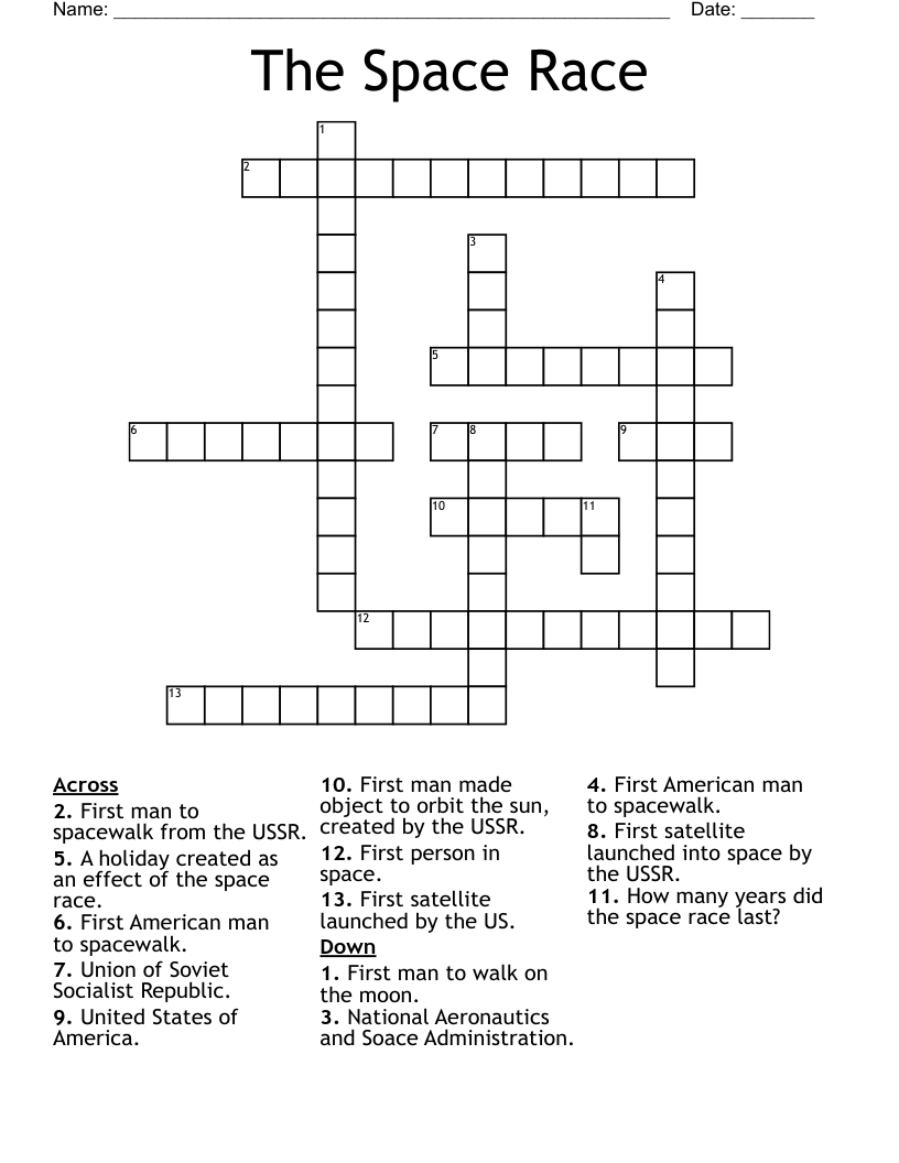 The Space Race Crossword