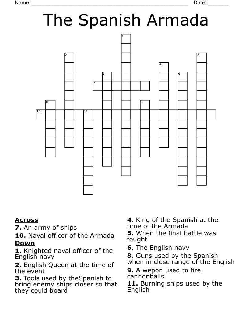 The Spanish Armada Crossword