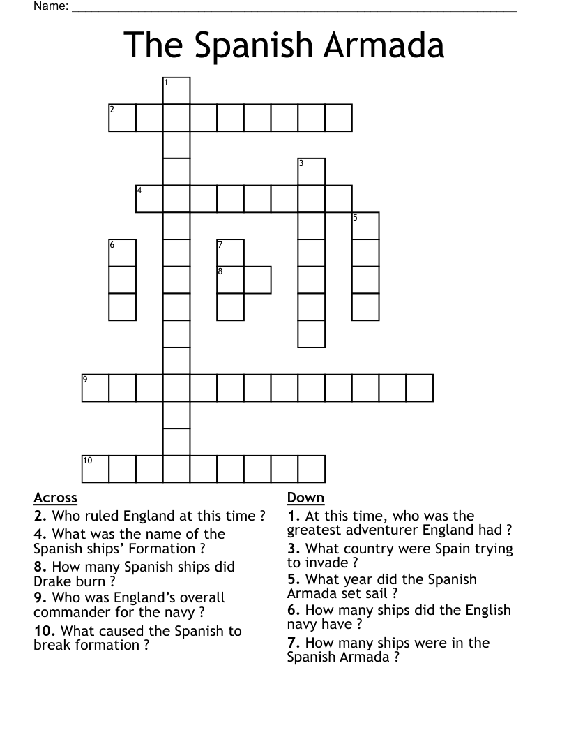 The Spanish Armada Crossword