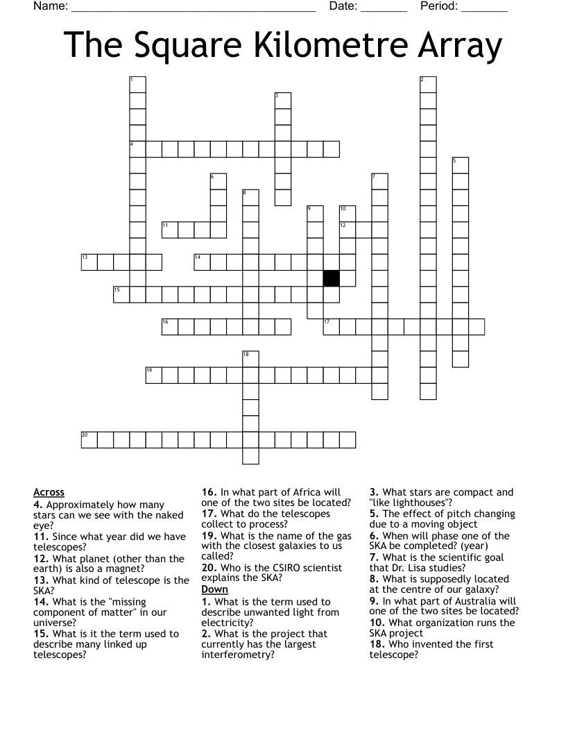 The Square Kilometre Array Crossword