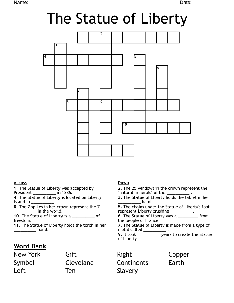 The Statue of Liberty Crossword
