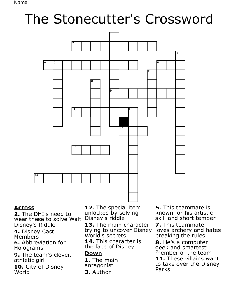 The Stonecutter's Crossword