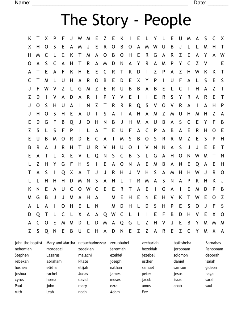 The Story - People Word Search