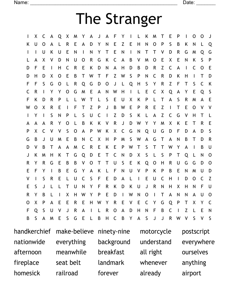 The Stranger Word Search