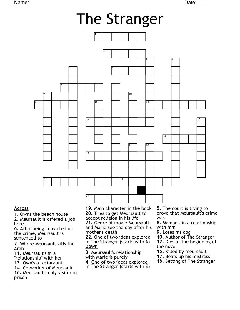 The Stranger Crossword