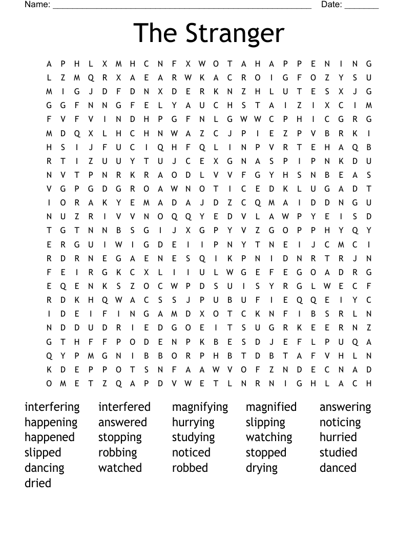 The Stranger Word Search