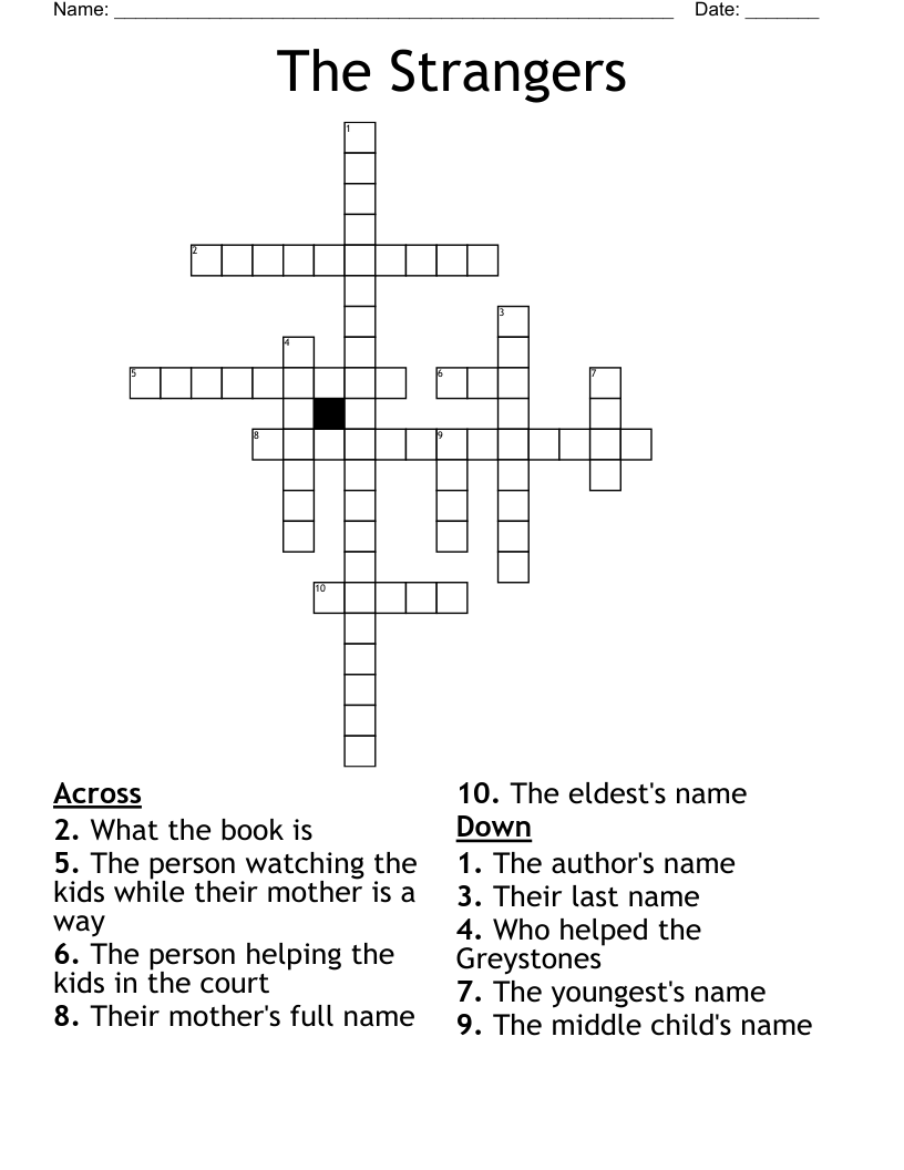 The Strangers Crossword