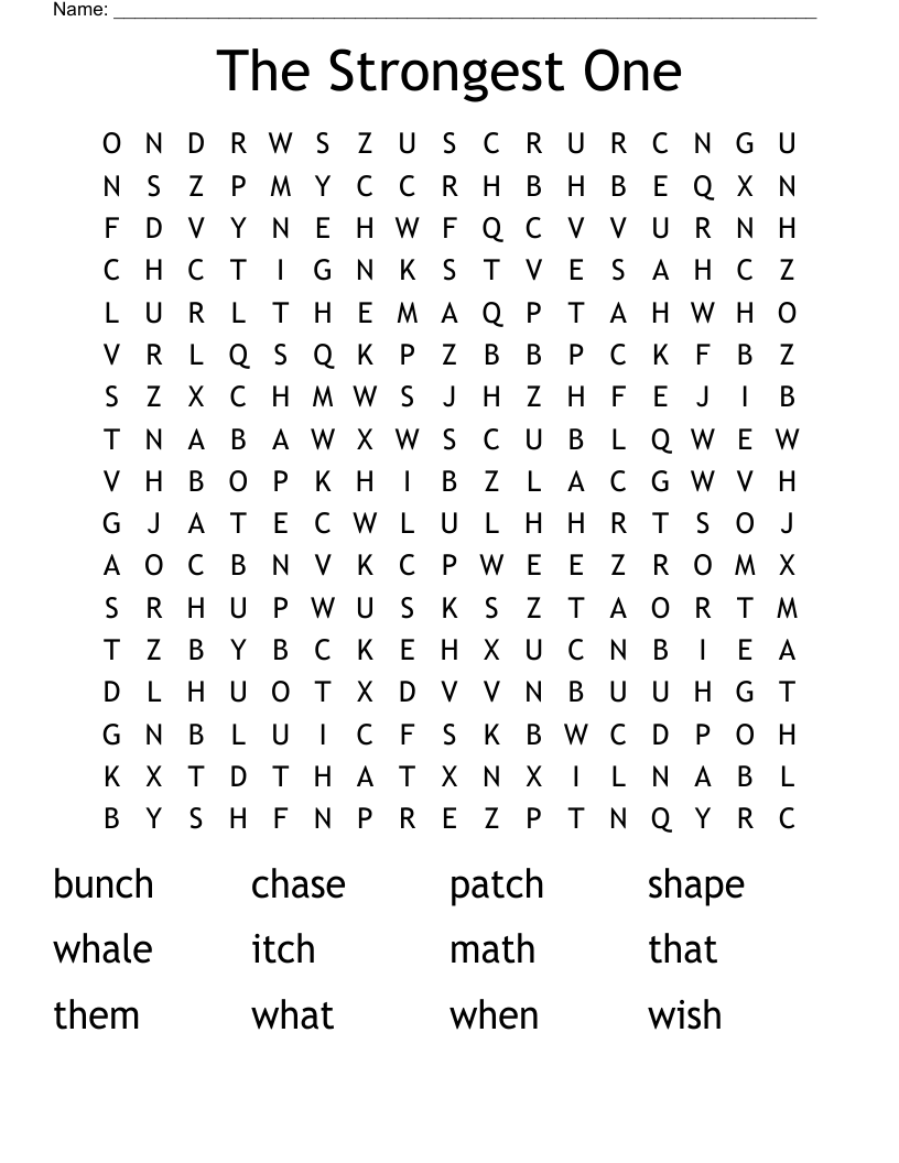 The Strongest One Word Search