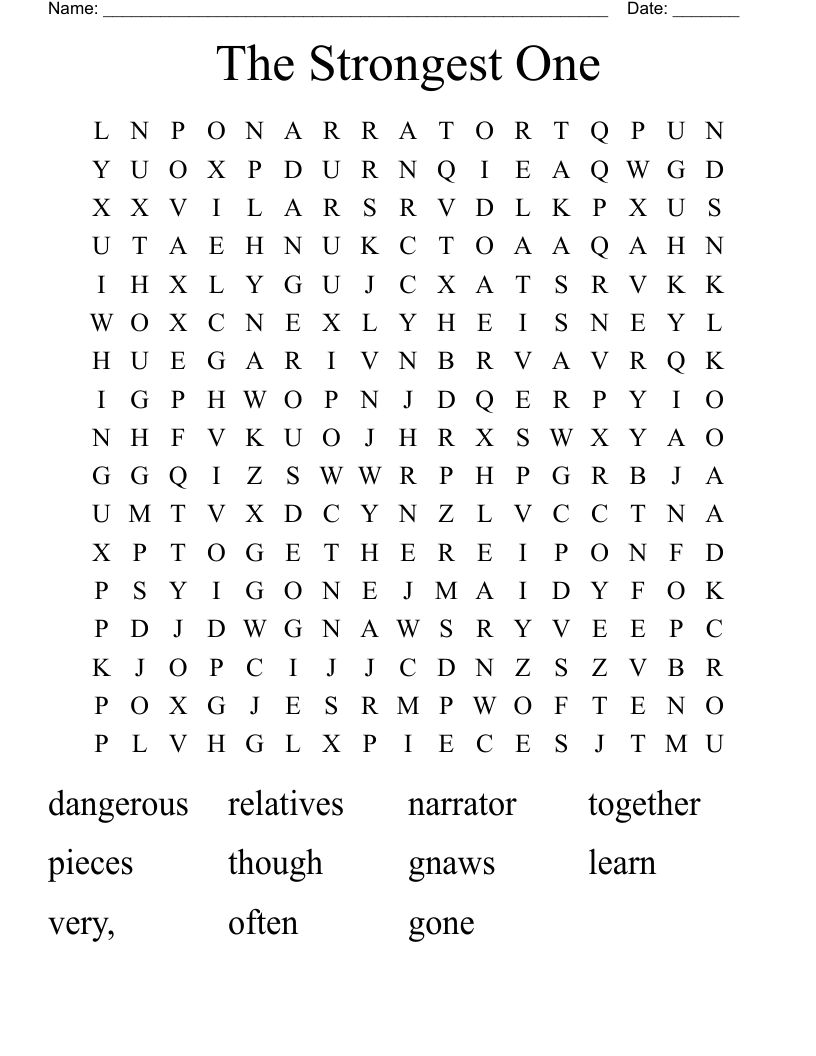 The Strongest One Word Search
