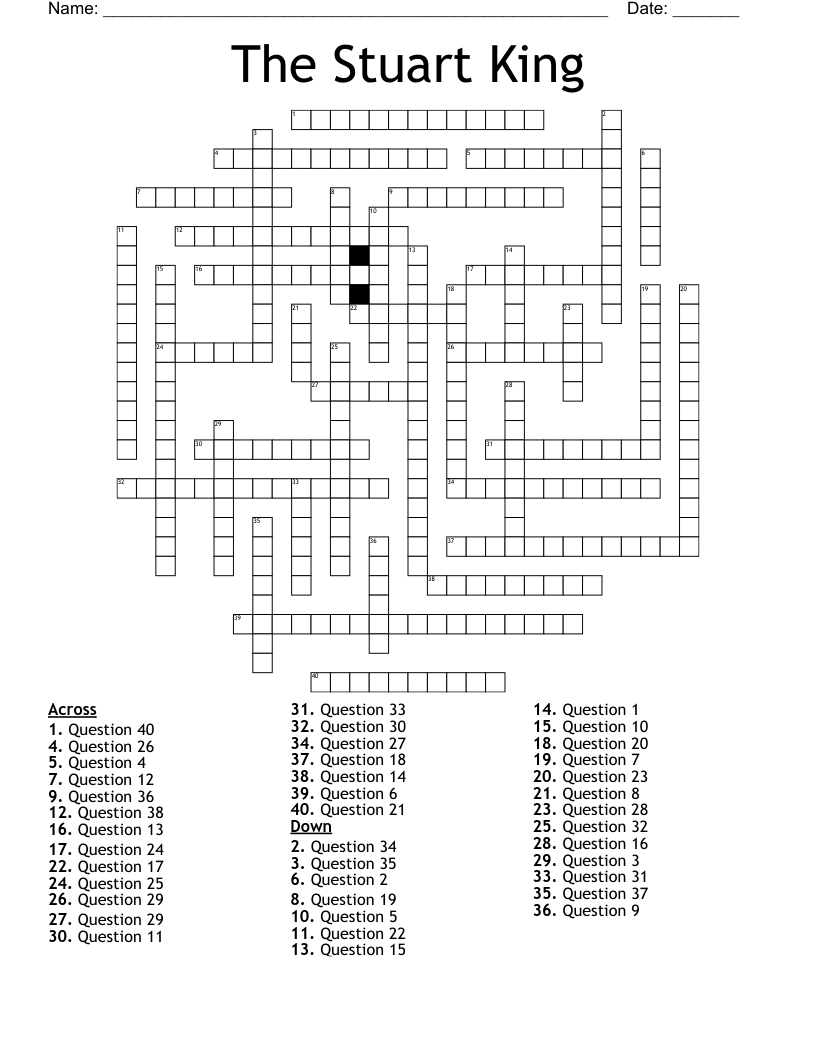 The Stuart King Crossword