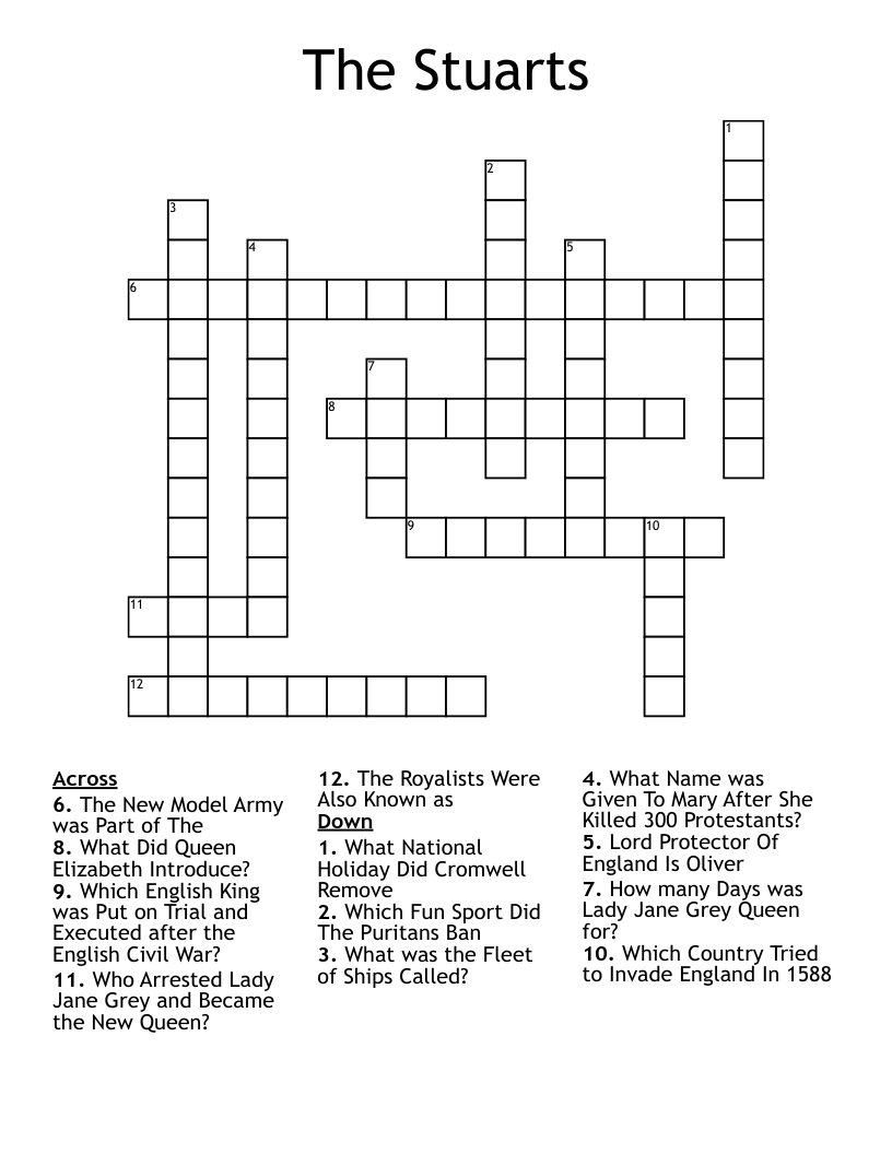 The Stuarts Crossword