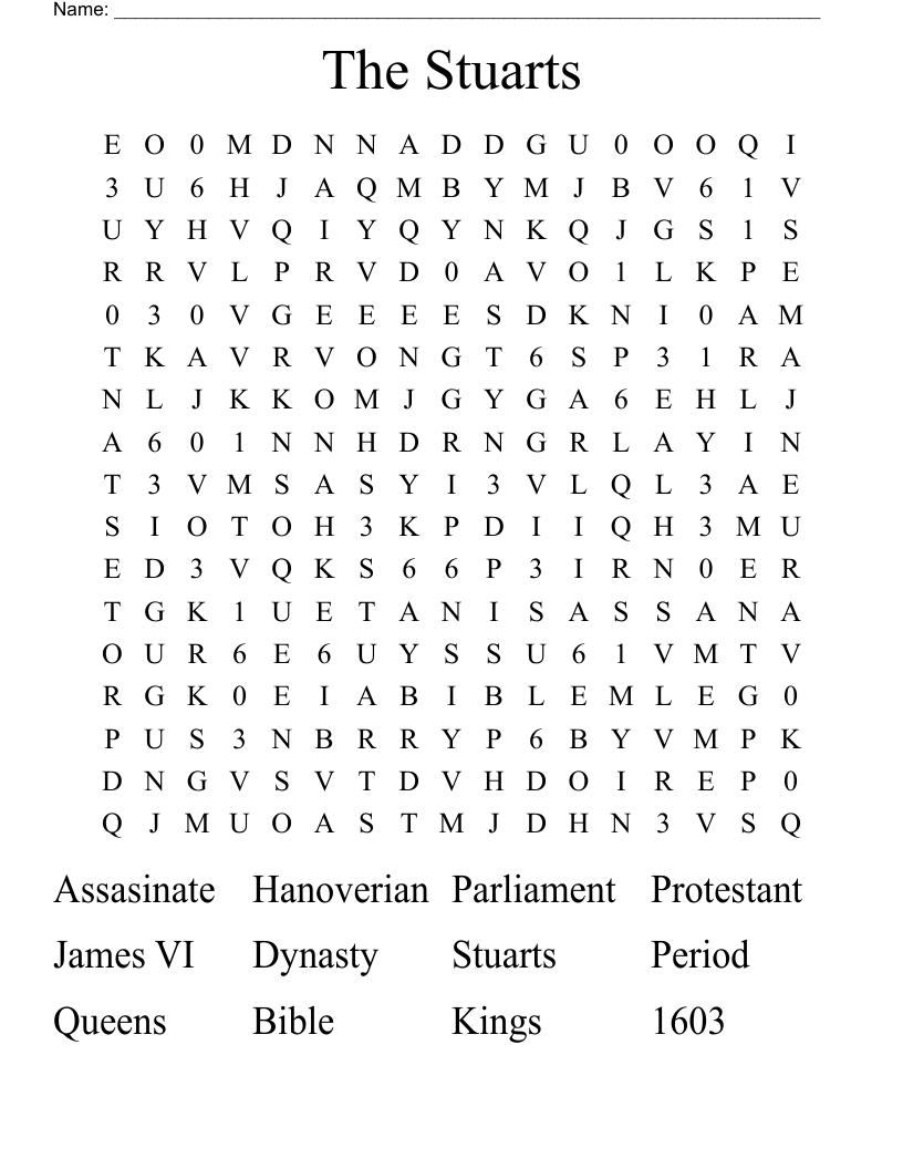 The Stuarts Word Search