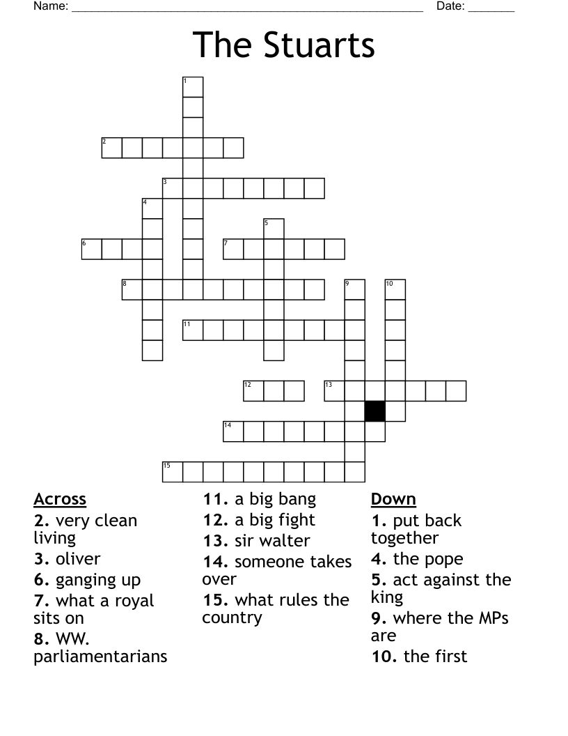 The Stuarts  Crossword