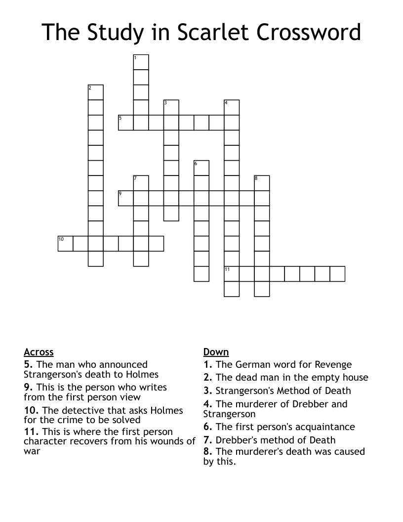 The Study in Scarlet Crossword