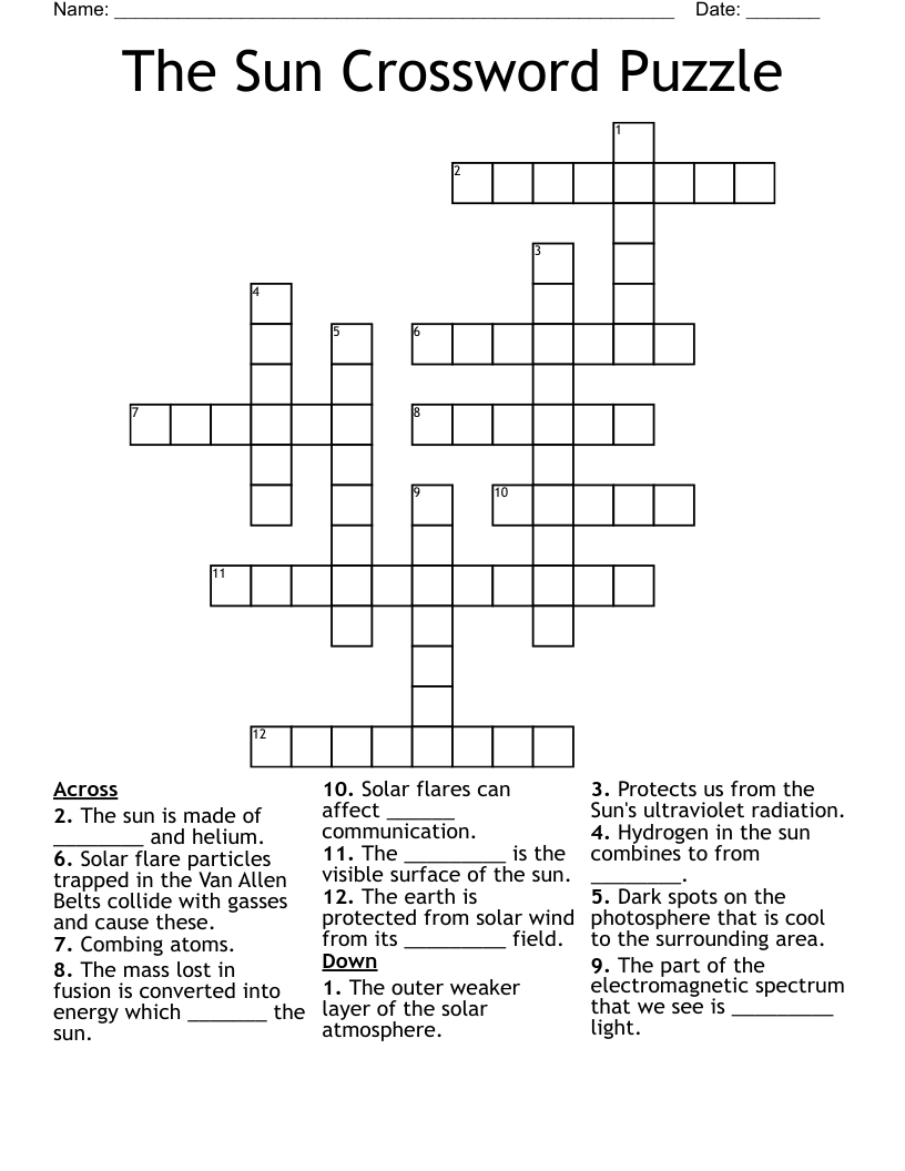 The Sun Crossword Puzzle
