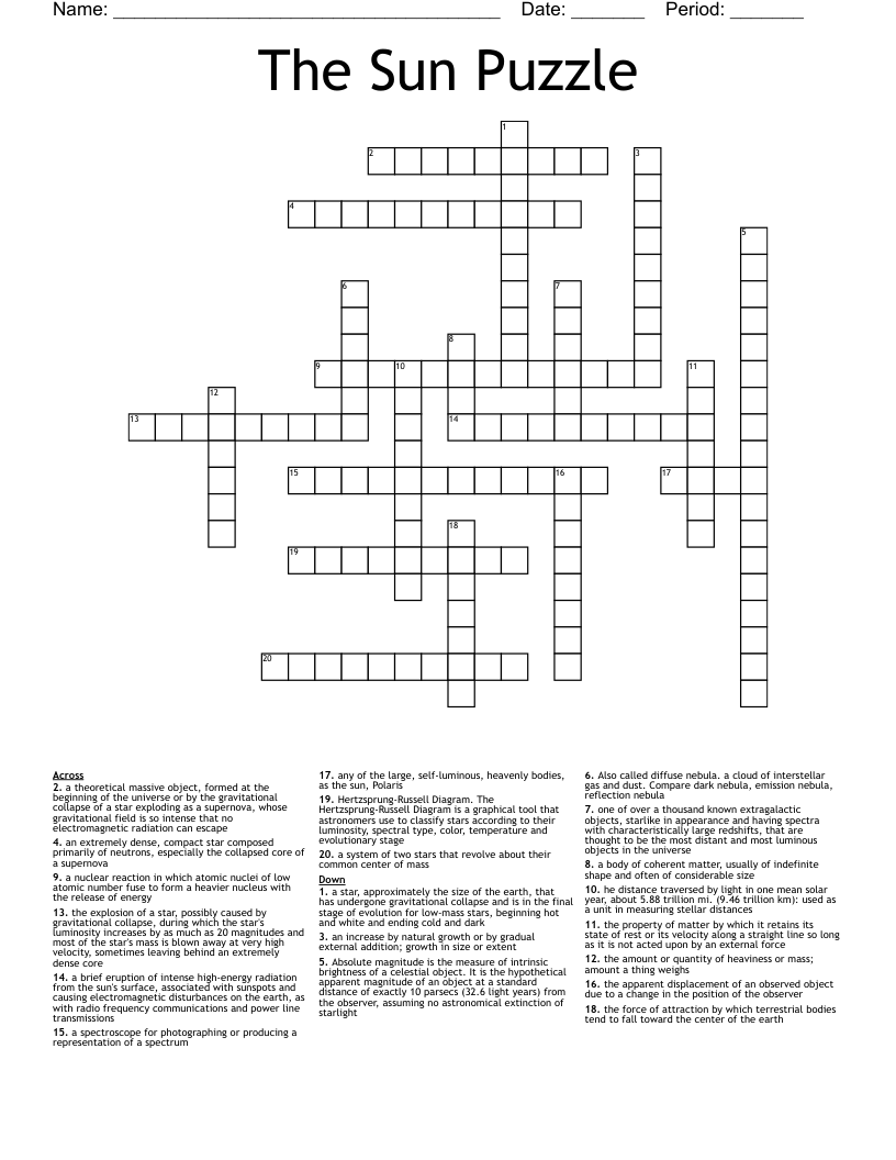 The Sun Puzzle Crossword
