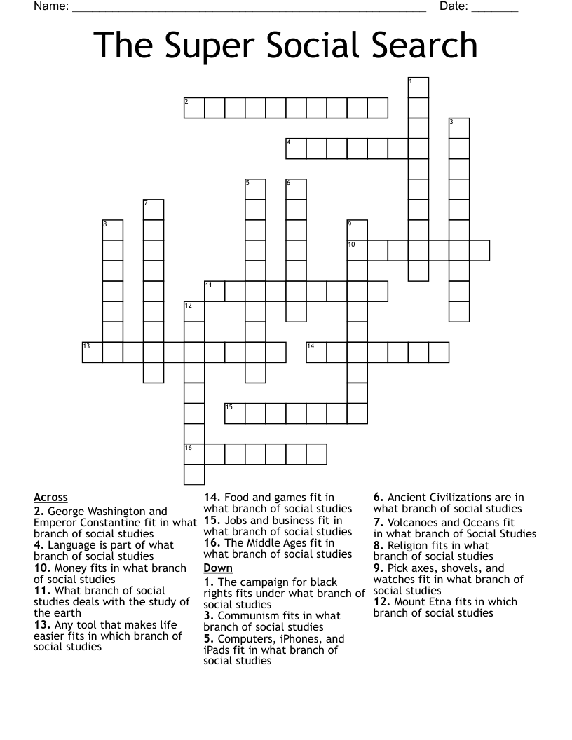 The Super Social Search Crossword