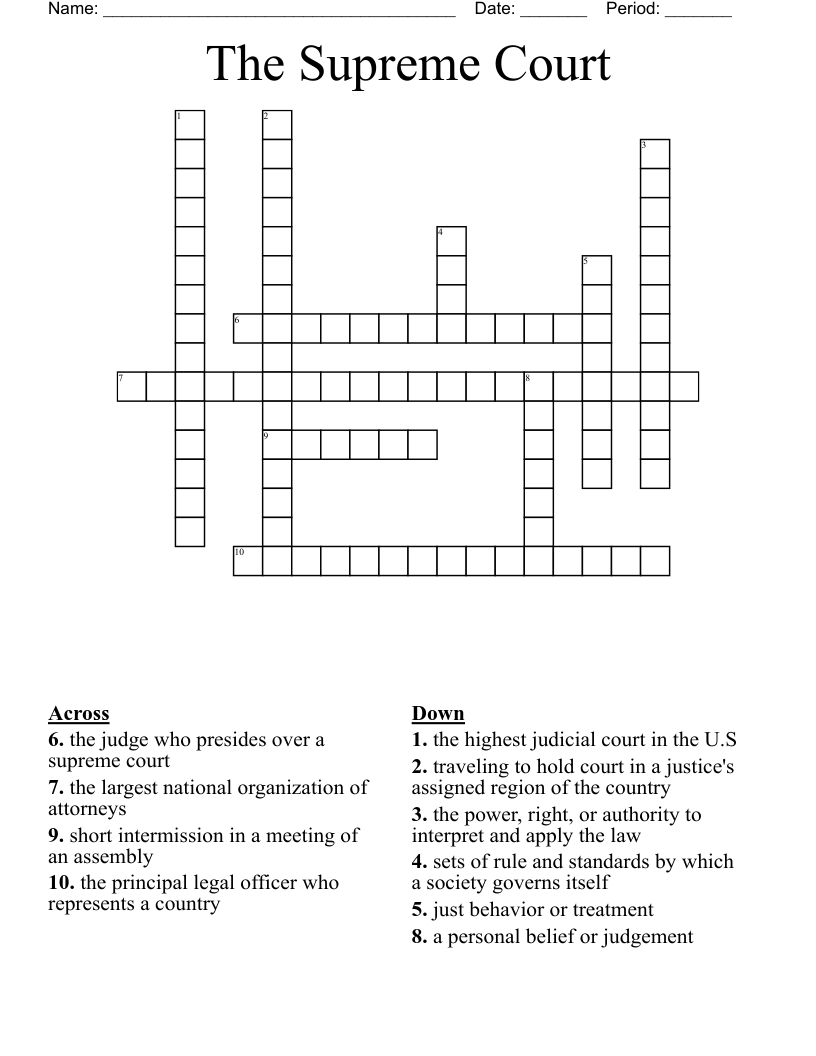 The Supreme Court Crossword